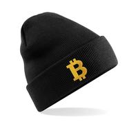 HiViz Kings Bitcoin Logo Winter Beanie Hat, Embroidered Cryptocurrency Design, Premium Quality (UK, Alpha, One Size, Black)