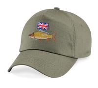 HiViz Kings British Carp Fishing Baseball Cap Pristine Embroidery (Acrylic, Olive)