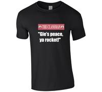 HiViz Kings CRAIGLANG Still Game Scottish Humour T-Shirt, Gie's Peace, ya Rocket! Quote, Black, Unisex (UK, Alpha, M, Regular, Regular, Black)