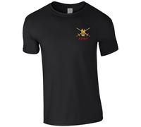 HiViz Kings Embroidered British Army Men's Tshirt British Army Insignia MOD Embroidery ** 9 Colours Available ** (UK, Alpha, L, Regular, Regular, Black)