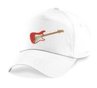 HiViz Kings Embroidered Electric Guitar Baseball Cap, Stylish (UK, Alpha, One Size, White)