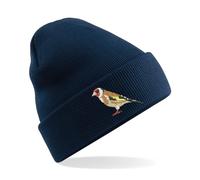 HiViz Kings Embroidered Goldfinch Beanie Hat - Cozy Fashion Accessory (Acrylic, Navy)