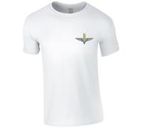 HiViz Kings Embroidered Parachute Regiment Men's Tshirt Paras Paratrooper British Army Insignia MOD Embroidery ** 9 Colours Available ** (UK, Alpha, M, Regular, Regular, White)