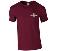 HiViz Kings Embroidered Parachute Regiment Men's Tshirt Paras Paratrooper British Army Insignia MOD Embroidery ** 9 Colours Available ** (UK, Alpha, M, Regular, Regular, Maroon)