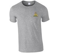 HiViz Kings Embroidered Royal Artillery Men's Tshirt British Army Insignia MOD Embroidery ** 9 Colours Available ** (UK, Alpha, L, Regular, Regular, Grey)