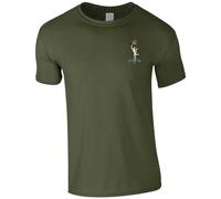 HiViz Kings Embroidered Royal Corps of Signals Royal Signals Men's Tshirt British Army Insignia MOD Embroidery ** 9 Colours Available ** (UK, Alpha, M, Regular, Regular, Military Green)