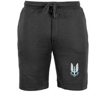 HiViz Kings Military Embroidered British Army Shorts, SAS Blue Badge, Stylish Combat Apparel (UK, Alpha, S, Regular, Regular, Black)