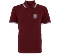 HiViz Kings Northern Soul Keep The Faith Embroidered Tipped Polo Shirt (M 40", Burgundy & Sky)