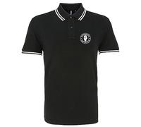 HiViz Kings Northern Soul Keep The Faith Embroidered Tipped Polo Shirt (S 37", Black & White)