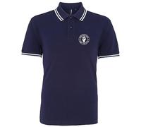 HiViz Kings Northern Soul Keep The Faith Embroidered Tipped Polo Shirt (S 37", Navy & White)