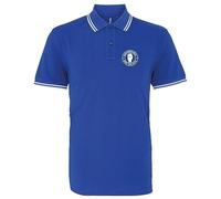 HiViz Kings Northern Soul Keep The Faith Embroidered Tipped Polo Shirt (S 37", Royal & White)