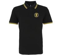 HiViz Kings Northern Soul Keep The Faith Embroidered Tipped Polo Shirt (XL 44", Black & Yellow)