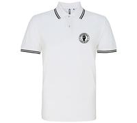 HiViz Kings Northern Soul Keep The Faith Embroidered Tipped Polo Shirt (XXL 47", White & Black)