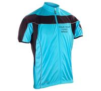 HiViz Kings Personalised Bikewear Full-Zip Top Personalised Short Sleeve Cycling Top (UK, Alpha, XXL, Regular, Regular, Aqua/Black)