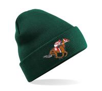 HiViz Kings Personalised Horse Racing Embroidered Beanie Hat! Stay Warm at The Course (Acrylic, Green)