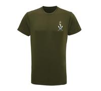 HiViz Kings Queen's Royal Ghurkas British Army Performance T-Shirt, Men's (UK, Alpha, XXL, Regular, Regular, Olive)