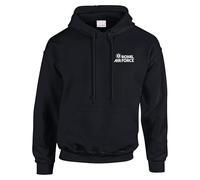 HiViz Kings RAF Embroidered Logo Hoodie, Premium Quality, Warm (UK, Alpha, XL, Regular, Regular, Black)