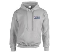 HiViz Kings RAF Embroidered Logo Hoodie, Premium Quality, Warm (UK, Alpha, XL, Regular, Regular, Grey)