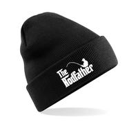 HiViz Kings Rodfather Premium Embroidered Beenie Hat (UK, Alpha, One Size, Black)