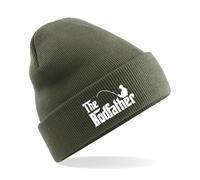 HiViz Kings Rodfather Premium Embroidered Beenie Hat (UK, Alpha, One Size, Olive)
