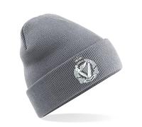HiViz Kings Royal Irish Regiment Badge Men's Beanie Hat Stay Warm and Cozy Embroidery British Army Insignia MOD (Acrylic, Grey)