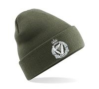 HiViz Kings Royal Irish Regiment Badge Men's Beanie Hat Stay Warm and Cozy Embroidery British Army Insignia MOD (Acrylic, Military Green)