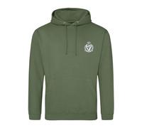 HiViz Kings Royal Irish Regiment Embroidered Men's Hoodie British Army Insignia MOD Hooded Sweatshirt Embroidery ** 9 Colours Available ** (UK, Alpha, XXL, Regular, Regular, Military Green)