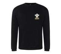 HiViz Kings Royal Welsh Regiment Official Licensed Embroidered Sweatshirt (UK, Alpha, S, Regular, Regular, Black)