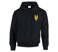HiViz Kings SAS Embroidered Hoodie - Blue Badge Elite Military Style Apparel (UK, Alpha, 3XL, Regular, Regular, Black)