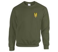 HiViz Kings SAS Special Air service Who dares Wins Premium Embroidered Sweatshirt (UK, Alpha, 3XL, Regular, Regular, Olive)