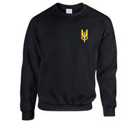 HiViz Kings SAS Special Air service Who dares Wins Premium Embroidered Sweatshirt (UK, Alpha, XL, Regular, Regular, Black)