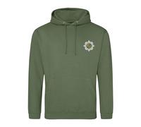 HiViz Kings Scots Guards Embroidered Men's Hoodie British Army Insignia MOD Hooded Sweatshirt Embroidery ** 9 Colours Available ** (UK, Alpha, XXL, Regular, Regular, Military Green)