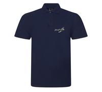 HiViz Kings Spitfire Embroidered Polo Shirt, Pristine Logo Fighter Plane (UK, Alpha, XL, Regular, Regular, Navy)