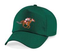 HiViz Kings Stride into Style with Our Exclusive Horse Racing Embroidered Baseball Cap (Acrylic, Green)