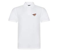 HiViz Kings Stylish Horse Racing Embroidered Logo Polo Shirt - Premium Quality! (UK, Alpha, XL, Regular, Regular, White)