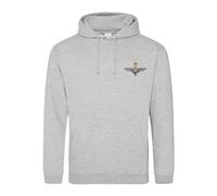 HiViz Kings The Parachute Regiment Paratrooper Embroidered Men's Hoodie British Army Insignia Paras MOD Hooded Sweatshirt Embroidery ** 9 Colours Available ** (UK, Alpha, L, Regular, Regular, Grey)