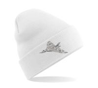 HiViz Kings Vulcan Bomber Embroidered Beanie Hat - Stylish & Functional Headwear (UK, Alpha, One Size, White)