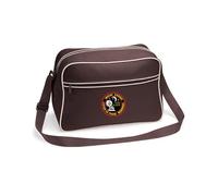 HiViz Kings Wigan Listen To The memories Northern Soul Retro Shoulder Bag With Embroidered Logo (Chocolate/Sand)