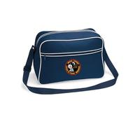 HiViz Kings Wigan Listen To The memories Northern Soul Retro Shoulder Bag With Embroidered Logo (Navy/White)