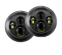 HIVZIVCCIK Front Headlight Assembly For Suzuki For Samurai 4x4 2pcs Car 7 Inch Led Headlight Hi/Low H4 Halo Eyes DRL Headlamp Assembly Headlight Unit(40w light Black)