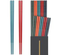 Hiware 10-Pair Reusable Fiberglass Chopsticks, Non-Slip Chop Sticks Set Japanese Style, Dishwasher Safe, Colorful, 9.5-Inch