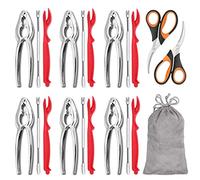 Hiware 20-piece Seafood Tools Set includes 6 Crab Crackers, 6 Lobster Shellers, 6 Crab Leg Forks/Picks and 2 Seafood Scissors & Storage Bag - Nut Cracker Set