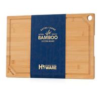 Hiware Extra Large Cutting Board for Kitchen, Heavy Duty Wood Cutting Boards with Juice Groove, 100% Organic Bamboo, Pre Oiled, 18" x 12"