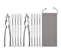 Hiware Lobster Tongs and Skewer Set, Stainless Steel Seafood Cracker & Fork Set, Dishwasher Safe, 10 Piece