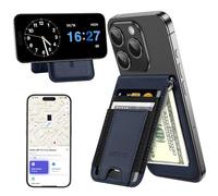 HiWe for MagSafe Wallet Find My: 9-Card Holder, Money Clip, RFID Blocking, Strong Magnet for iPhone 12-17 Series Navy Blue
