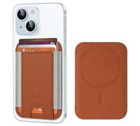 HiWe for MagSafe Wallet, Strongest Magnetic Wallet for iPhone 16/15/14/13/12 Series, 7 Cards Holder, Magnetic Phone Wallets, Leather Minimalist Slim RFID for iPhone Wallets, 1 Slot, Brown