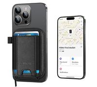 HiWe Magnetic Wallet Women for iPhone 16/15/14/13/12 Series, Works with Find My, Zipper Accordion Credit Card Holder, RFID Blocking, Charcoal, Minimalist
