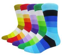 HIWEAR Mens Socks- Colorful Funky Novelty Design Rich Cotton,Men's Comfort Dress Calf Socks Multipack (UK, Alpha, One Size, Regular, Regular, Stripe2-5 Pack)