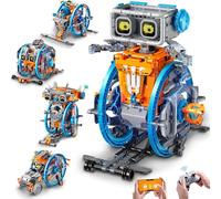 HiWEEGO RC Robot Toys with Changeable LED Eyes & Sound, App & Remote Control Rechargeable Robotics with Unqiue Wheel Design 5-in-1 Model Kit Gift for Kids Boys Girls Teens Age 12+ Years Old(783 PCS)