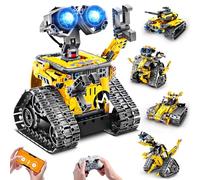 HiWEEGO Robot Toys for Kids, 5-in-1 Remote & App Control Building Set | RC Wall Robot, Engineer Set, Mech Dinosaur Rechargeable Construction Kit Gift for Boys Girls Ages 6-12+ Years Old（520 PCS）